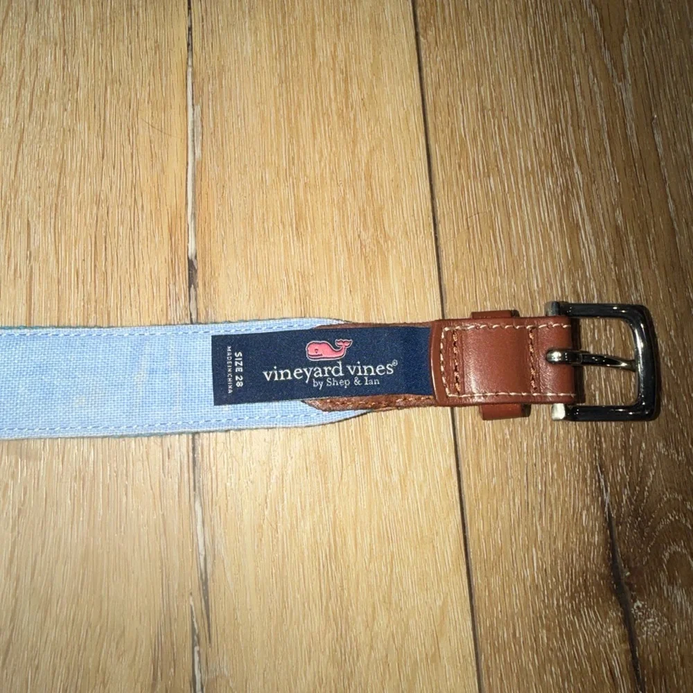 Vineyard Vines Preppy Men’s Canvas and Leather Belt Golf Surfboard size 28‎